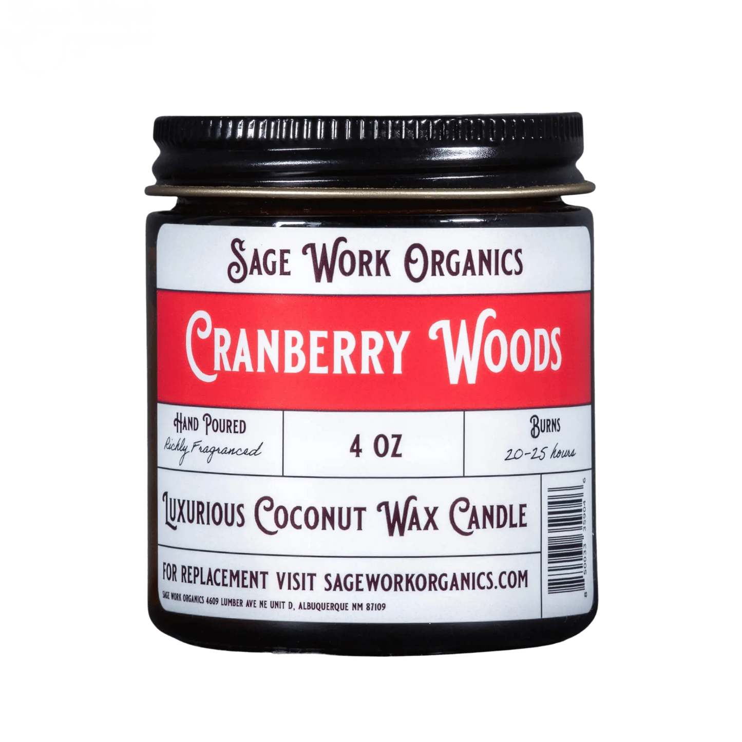 Cranberry Woods Candle SageWork Organics