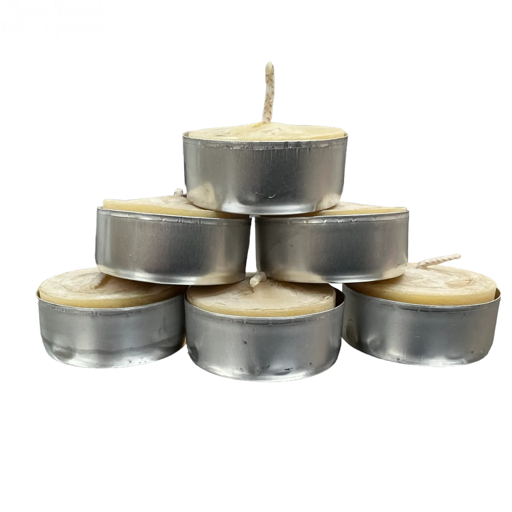 Beeswax Tealight Candle - 6 Pack Aluminum Cups Honey Candles