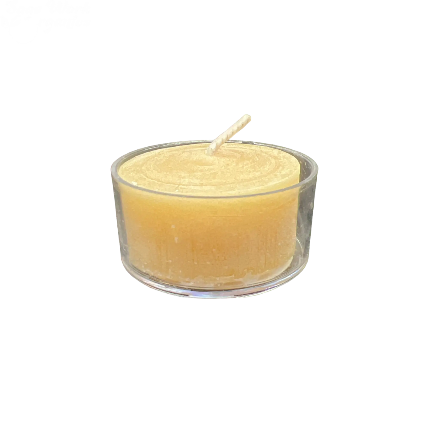 Natural Beeswax Tealight Candles - 6 Pack Clear Cups Honey Candles