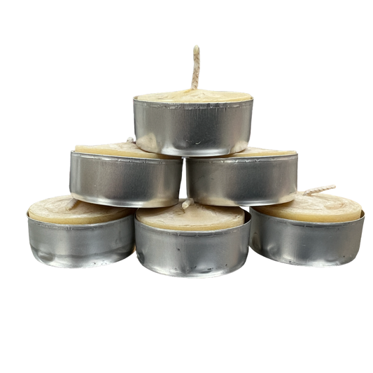 Beeswax Tealight Candle - 6 Pack Aluminum Cups