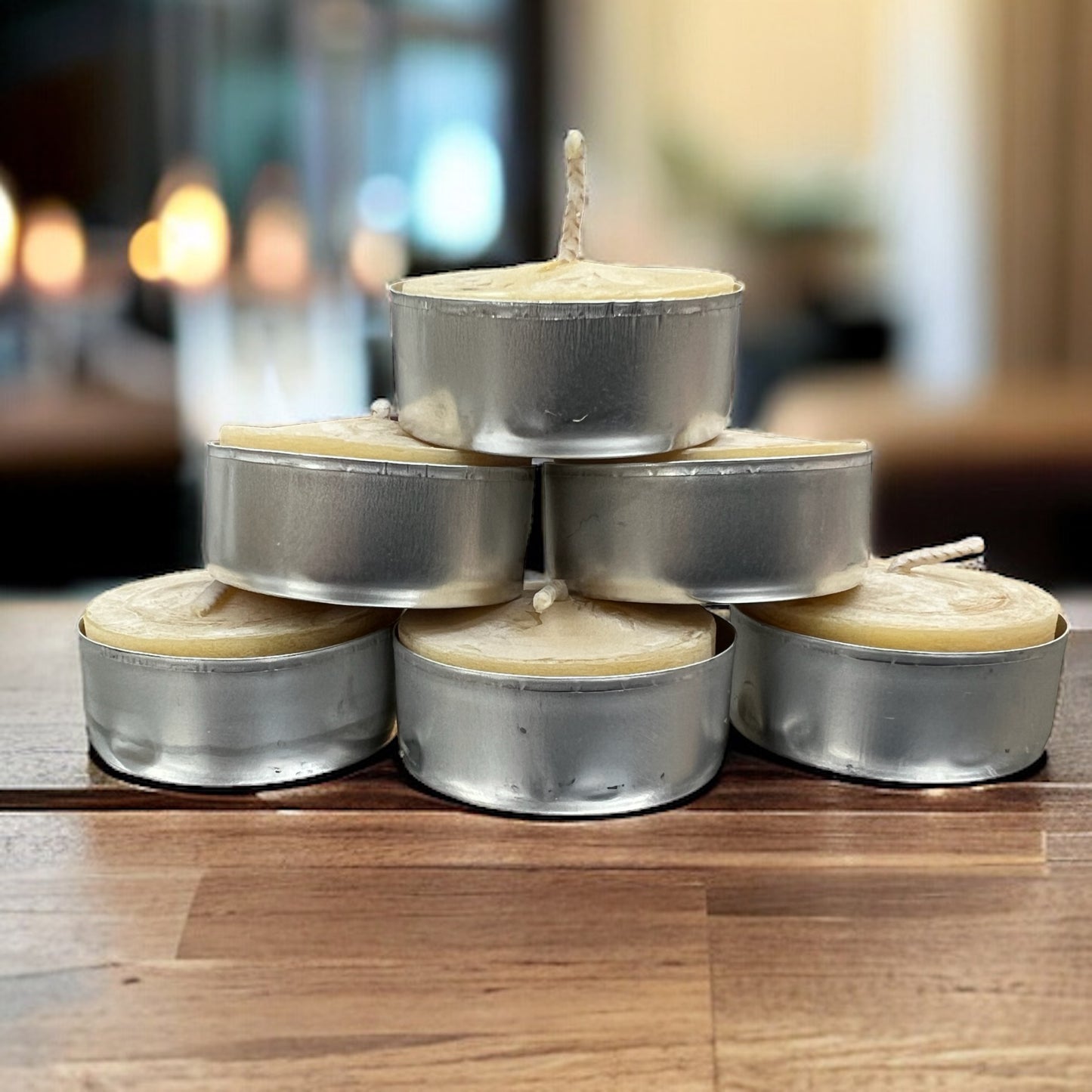 Beeswax Tealight Candle - 6 Pack Aluminum Cups