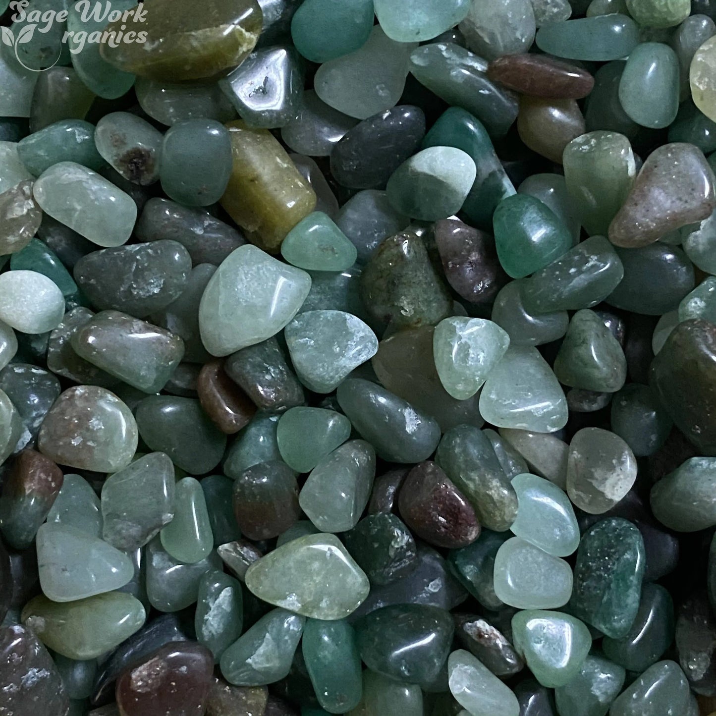 1oz Green Aventurine Chips Moon Mountain Gems