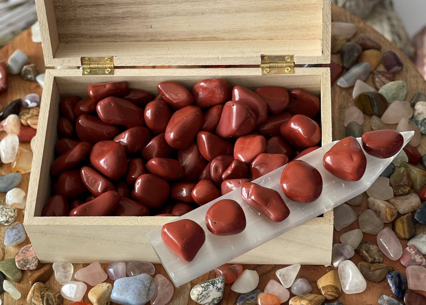 Red Jasper Tumbled Stones - Bulk Large Natural Tumbled Polished Brazilian Stones Gemstone Healing Crystals Quartz for Wicca, Reiki, crystals