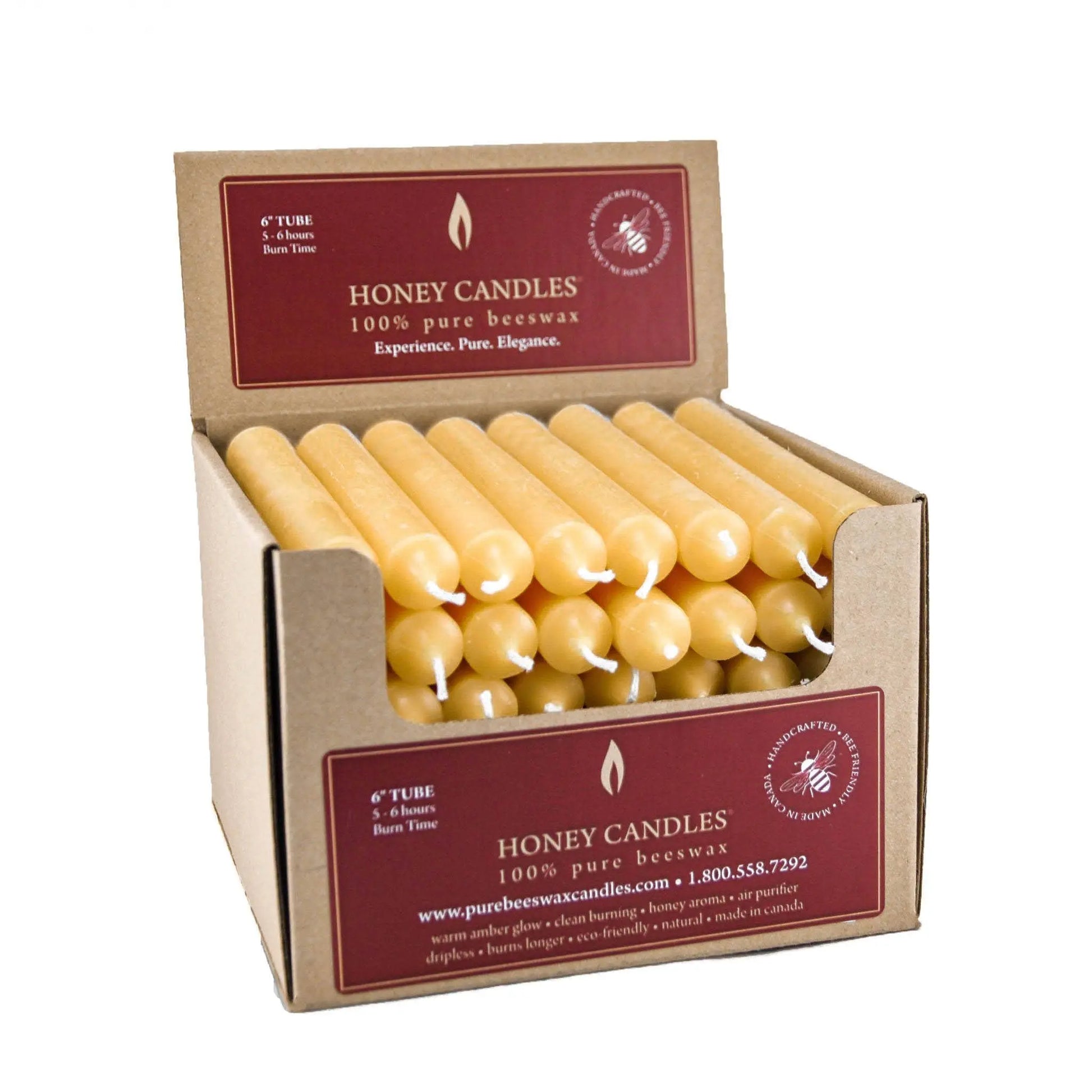 Beeswax Candlesticks - 6" Honey Candles